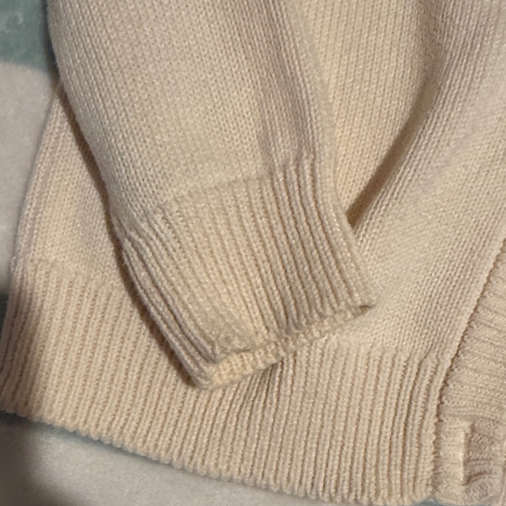 Hanna Andersson Cream Cardigan with Rainbow Stripes - Picture 4 of 6